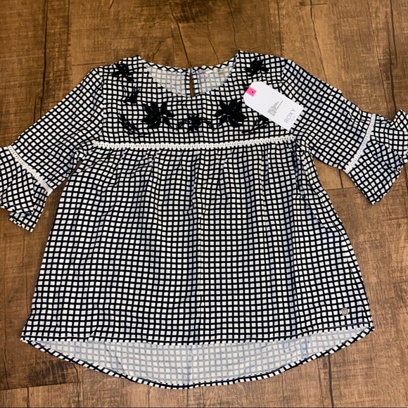 Roxy Girl 3/4 Sleeve Top Size 10 - Picture 1 of 4
